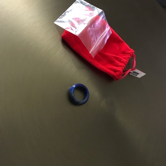 Lapis Lazuli SIZE 6 FANCY LAPIS Carved RING Band 25.00 ctw GEMSTONE DARK BLUE - Picture 3 of 5